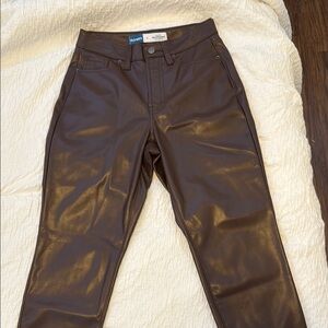 Brown Faux Leather Pants